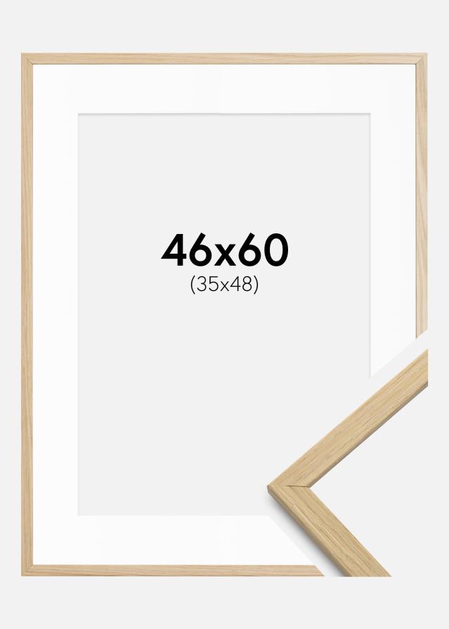 Ram med passepartou Frame Edsbyn Oak 46x60 cm - Mounts White 36x49 cm