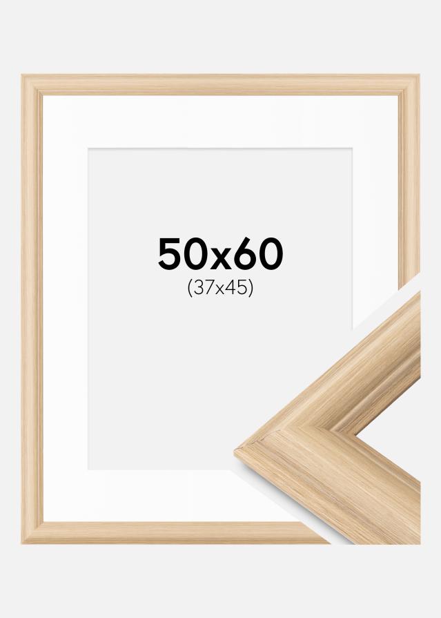 Ram med passepartou Frame Västkusten Oak 50x60 cm - Mounts White 38x46 cm