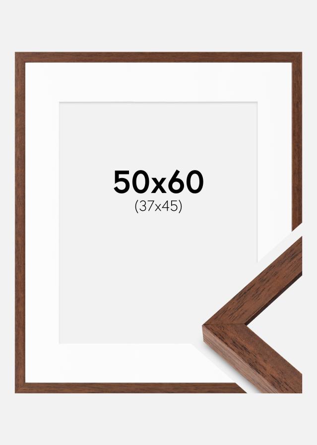Ram med passepartou Frame Hermes Teak 50x60 cm - Mounts White 38x46 cm