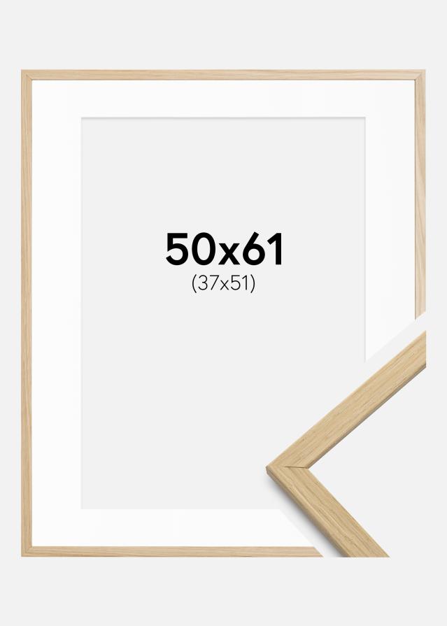 Ram med passepartou Frame Edsbyn Oak 50x61 cm - Mounts White 38x52 cm