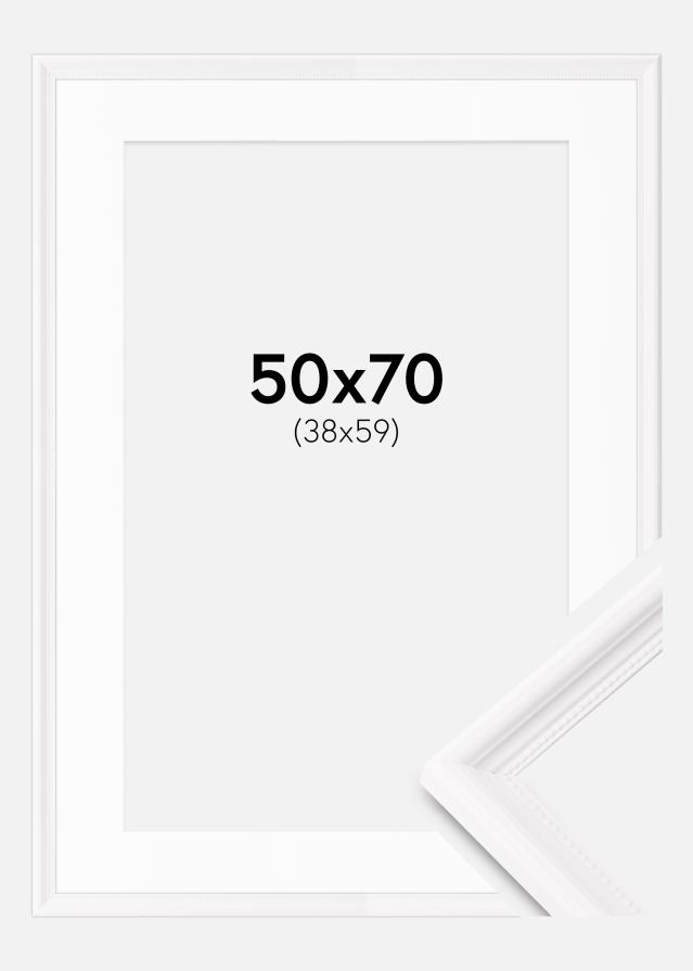 Ram med passepartou Frame Gala White 50x70 cm - Mounts White 39x60 cm