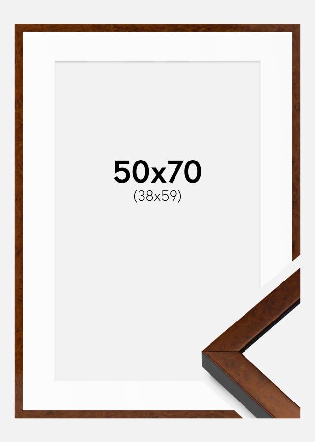Ram med passepartou Frame Ares Walnut 50x70 cm - Mounts White 39x60 cm