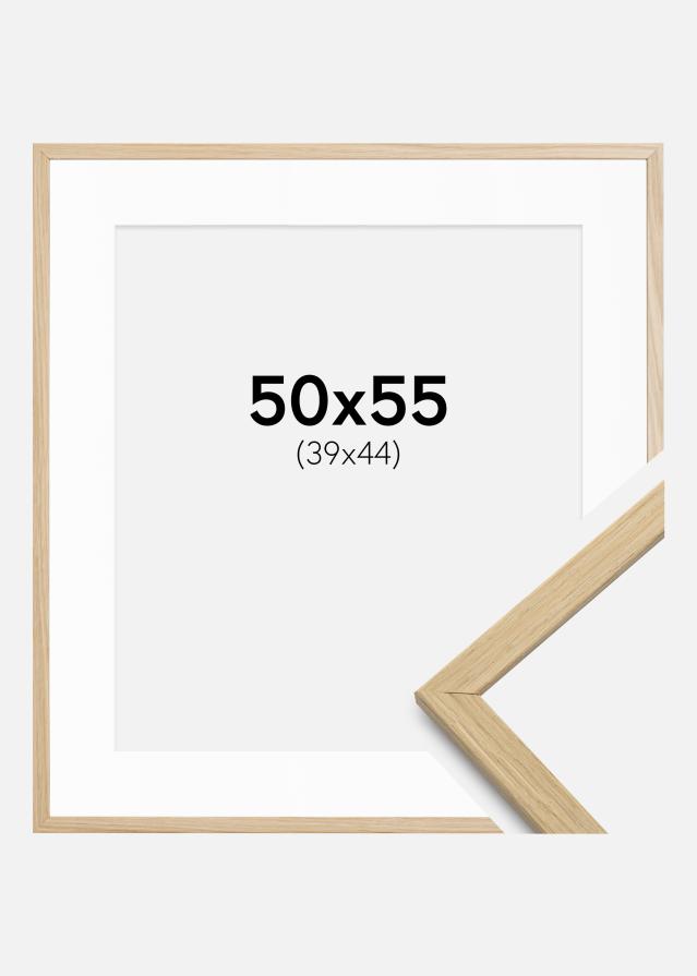 Ram med passepartou Frame Edsbyn Oak 50x55 cmMount White 40x45 cm