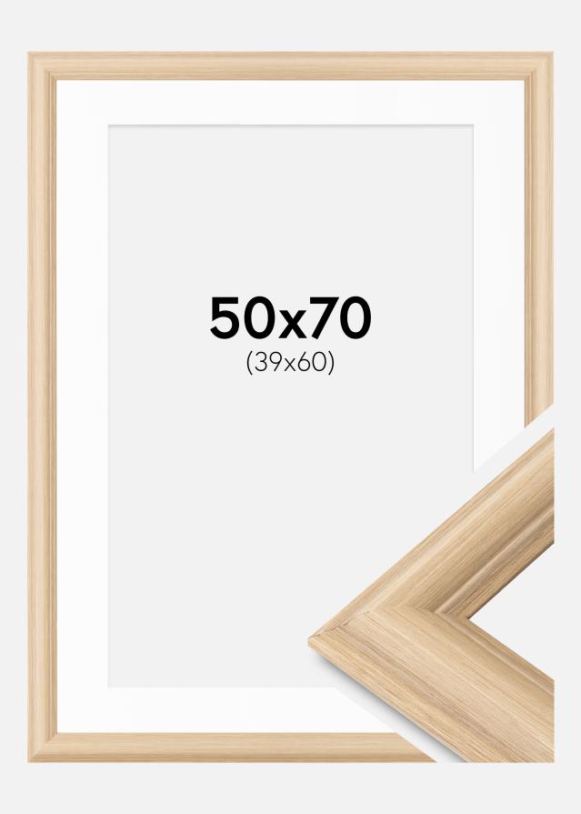 Ram med passepartou Frame Västkusten Oak 50x70 cm - Mounts White 40x61 cm