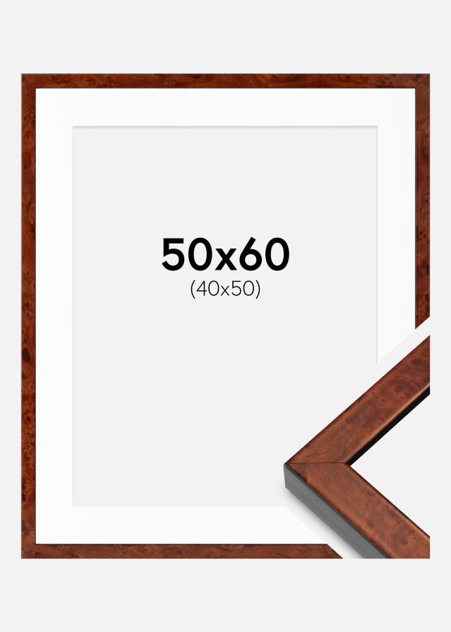 Ram med passepartou Frame Hermes Walnut 50x60 cm - Mounts White 41x51 cm