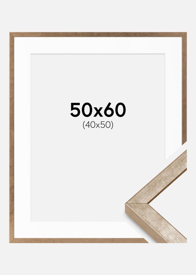 Ram med passepartou Frame Ares Brass 50x60 cm - Mounts White 41x51 cm