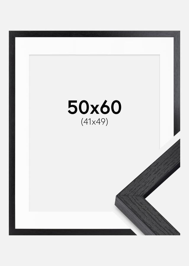 Ram med passepartou BGA Box Frame Black 50x60 cm - Mounts White 42x50 cm