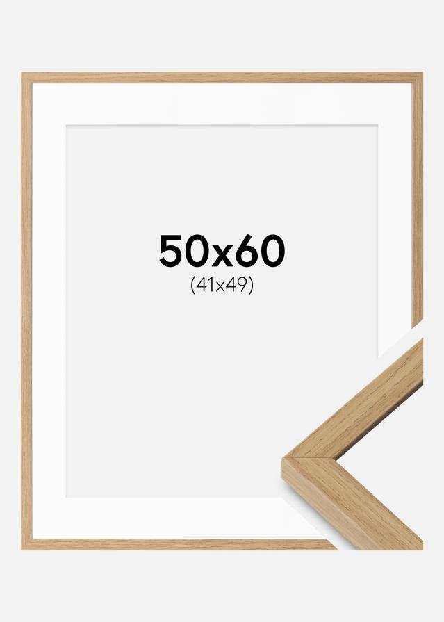 Ram med passepartou Frame Ares Natural Oak 50x60 cm - Mounts White 42x50 cm