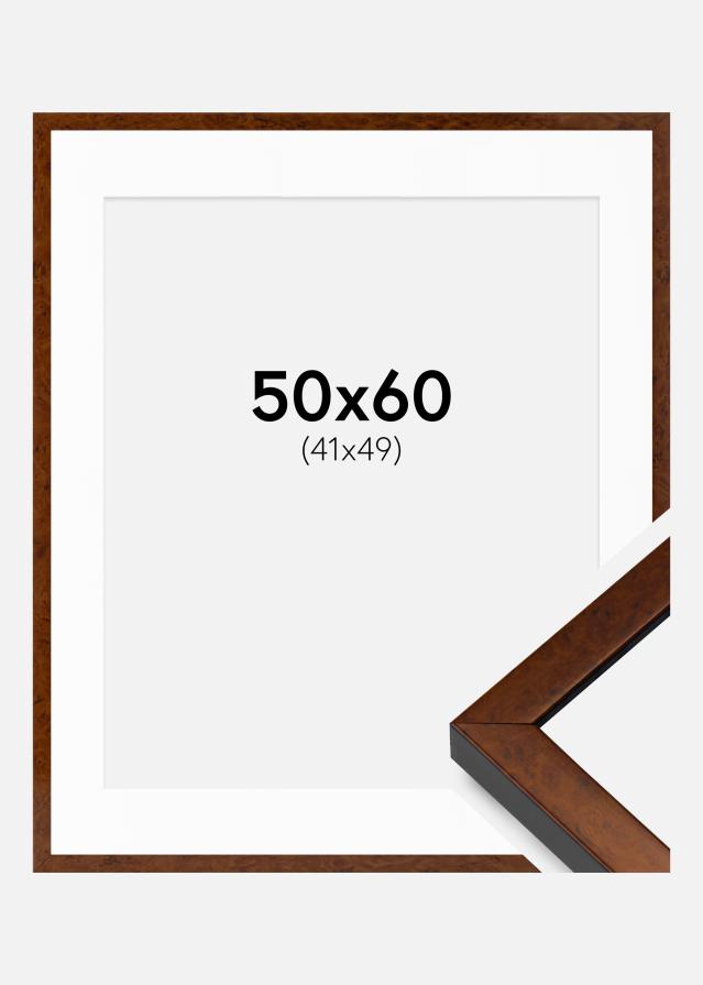 Ram med passepartou Frame Ares Walnut 50x60 cm - Mounts White 42x50 cm
