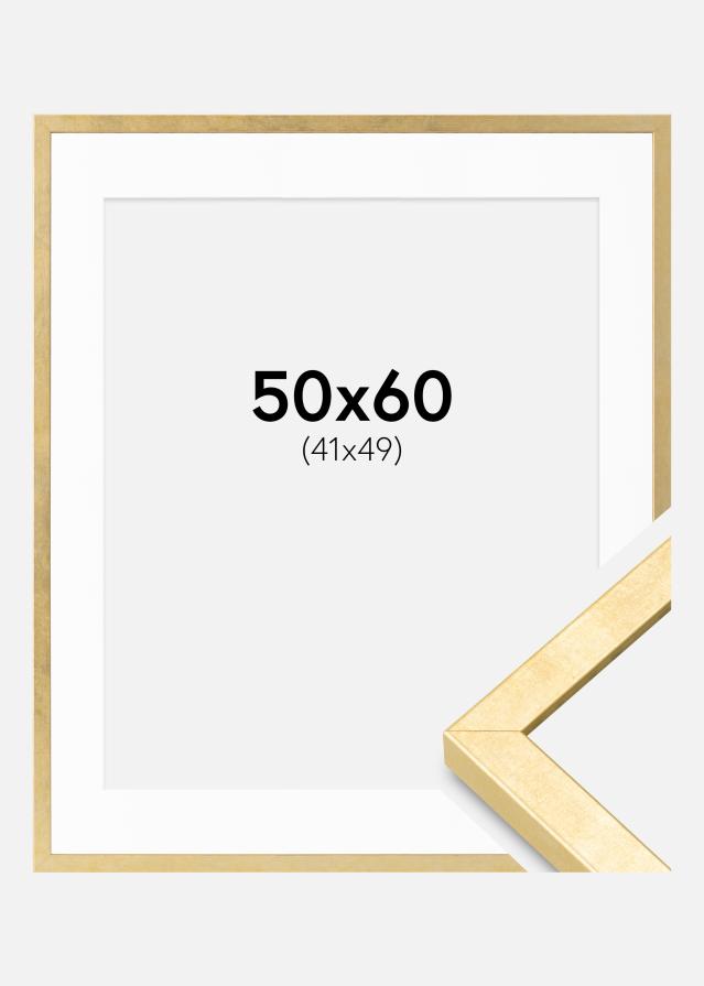 Ram med passepartou Frame Ares Gold 50x60 cm - Mounts White 42x50 cm