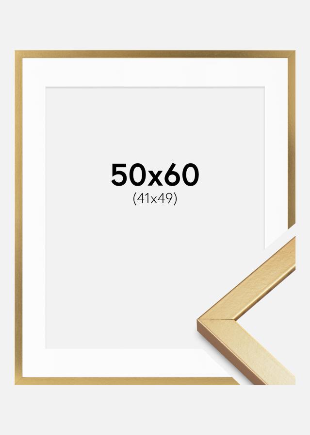 Ram med passepartou Frame Minerva Gold 50x60 cm - Mounts White 42x50 cm