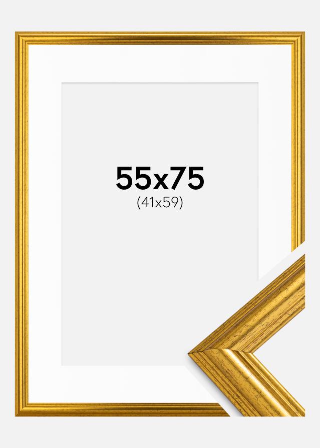 Ram med passepartou Frame Västkusten Gold 55x75 cm - Mounts White 42x60 cm
