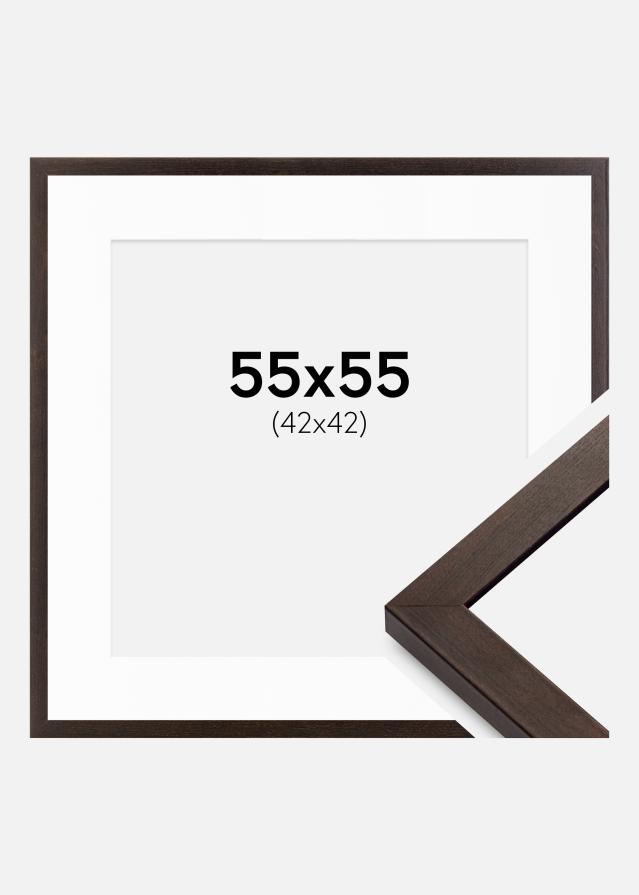 Ram med passepartou Frame Selection Walnut 55x55 cm - Mounts White 43x43 cm