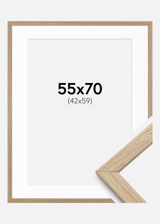 Ram med passepartou Frame Contemporary Oak 55x70 cm - Mounts White 43x60 cm