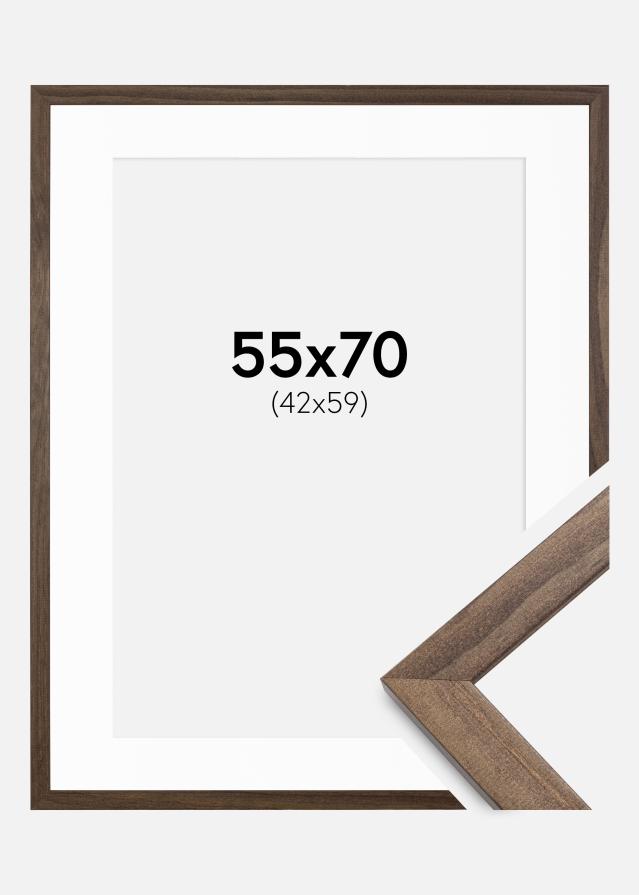 Ram med passepartou Frame Stilren Walnut 55x70 cm - Mounts White 43x60 cm