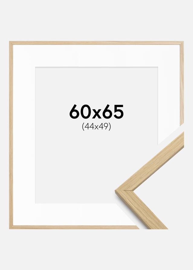 Ram med passepartou Frame Edsbyn Oak 60x65 cm - Mounts White 45x50 cm