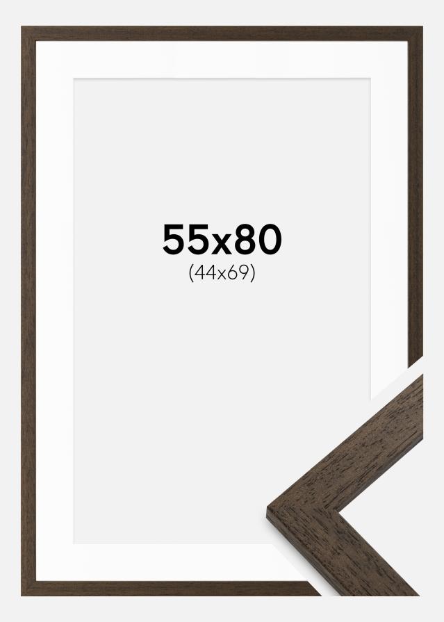 Ram med passepartou Frame Brown Wood 55x80 cm - Mounts White 45x70 cm