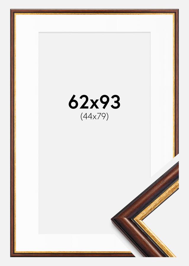 Ram med passepartou Frame Siljan Brown 62x93 cm - Mounts White 45x80 cm