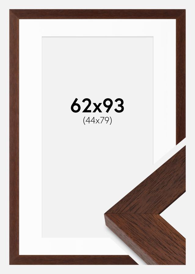 Ram med passepartou Frame Juno Teak 62x93 cm - Mounts White 45x80 cm