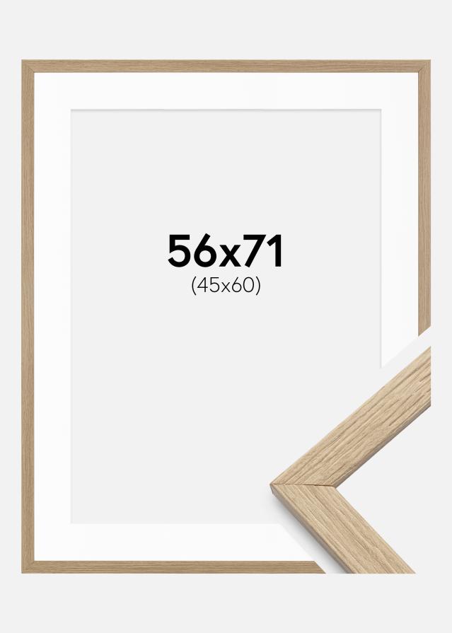 Ram med passepartou Frame Stilren Oak 56x71 cm - Mounts White 46x61 cm