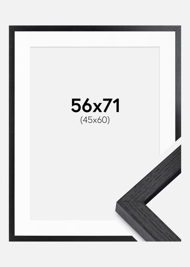 Ram med passepartou BGA Box Frame Black 56x71 cm - Mounts White 46x61 cm