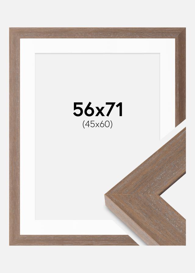 Ram med passepartou Frame Juno Gray 56x71 cm - Mounts White 46x61 cm