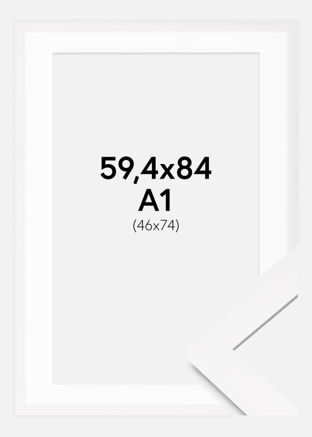 Ram med passepartou Frame BGA Classic White 59.4x84 cm - Mounts White 47x75 cm