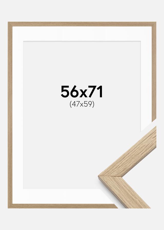 Ram med passepartou Frame Stilren Oak 56x71 cm - Mounts White 48x60 cm