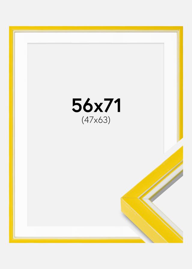 Ram med passepartou Frame Diana Yellow 56x71 cm - Mounts White 48x64 cm