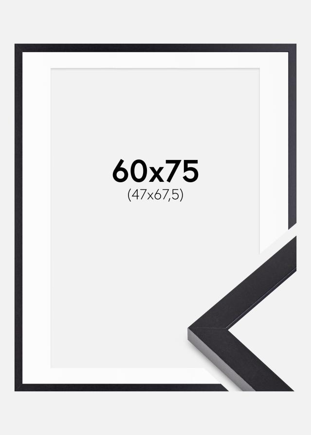 Ram med passepartou Frame Selection Black 60x75 cm - Mounts White 48x68.5 cm