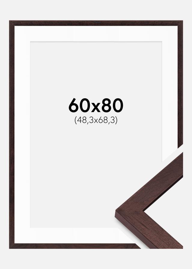 Ram med passepartou Frame BGA Classic Walnut 60x80 cm - Mounts White 49,3x69,3 cm