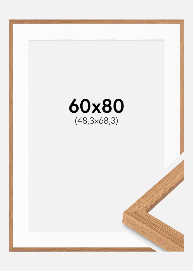 Ram med passepartou Frame Stilren Teak 60x80 cm - Mounts White 49.3x69.3 cm