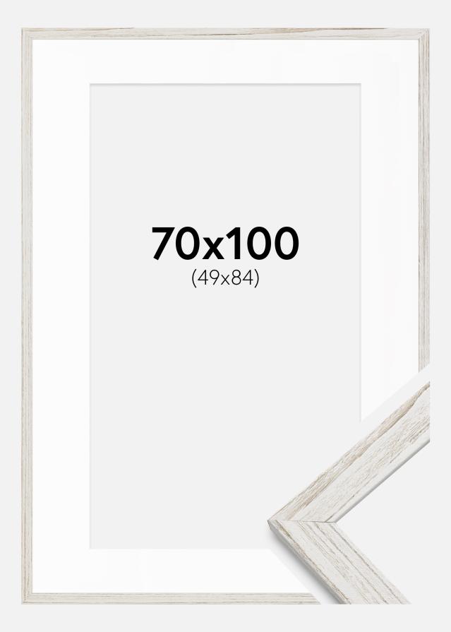 Ram med passepartou Frame Stilren Vintage White 70x100 cm - Mounts White 50x85 cm