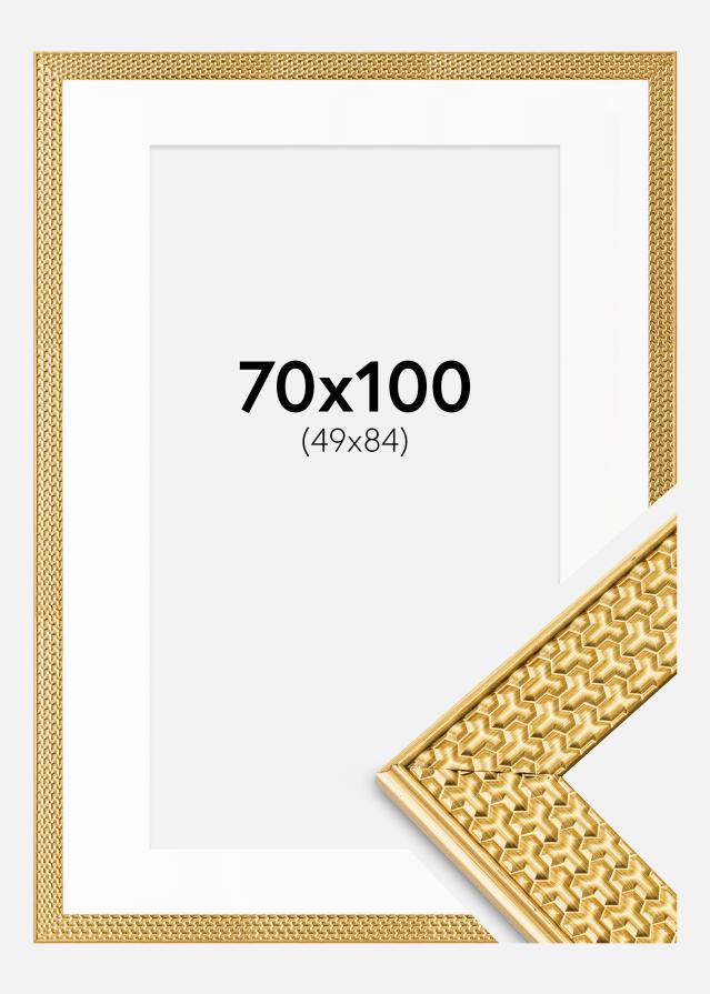 Ram med passepartou Frame Grace Gold 70x100 cm - Mounts White 50x85 cm