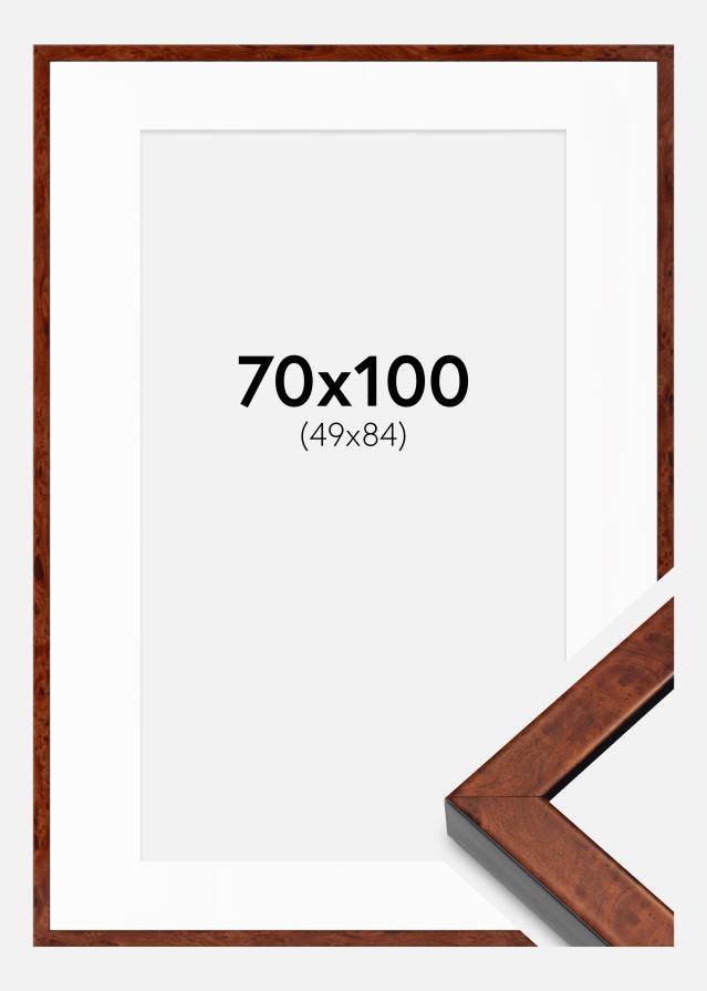 Ram med passepartou Frame Hermes Walnut 70x100 cm - Mounts White 50x85 cm