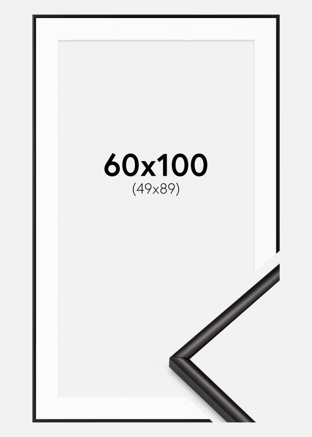 Ram med passepartou Frame Scandi Matte Black 60x100 cm - Mounts White 50x90 cm