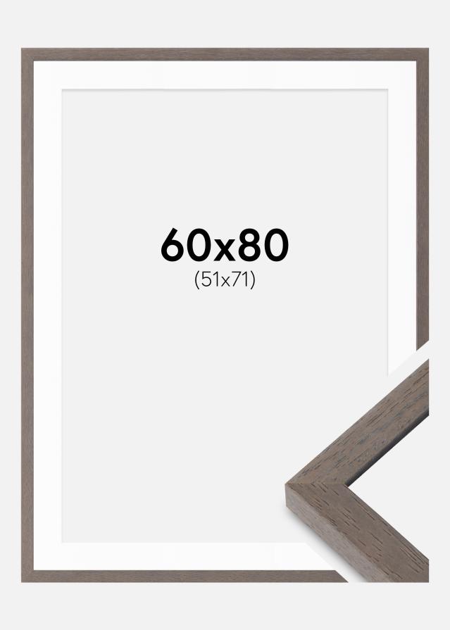 Ram med passepartou Frame Hermes Grey 60x80 cm - Mounts White 52x72 cm