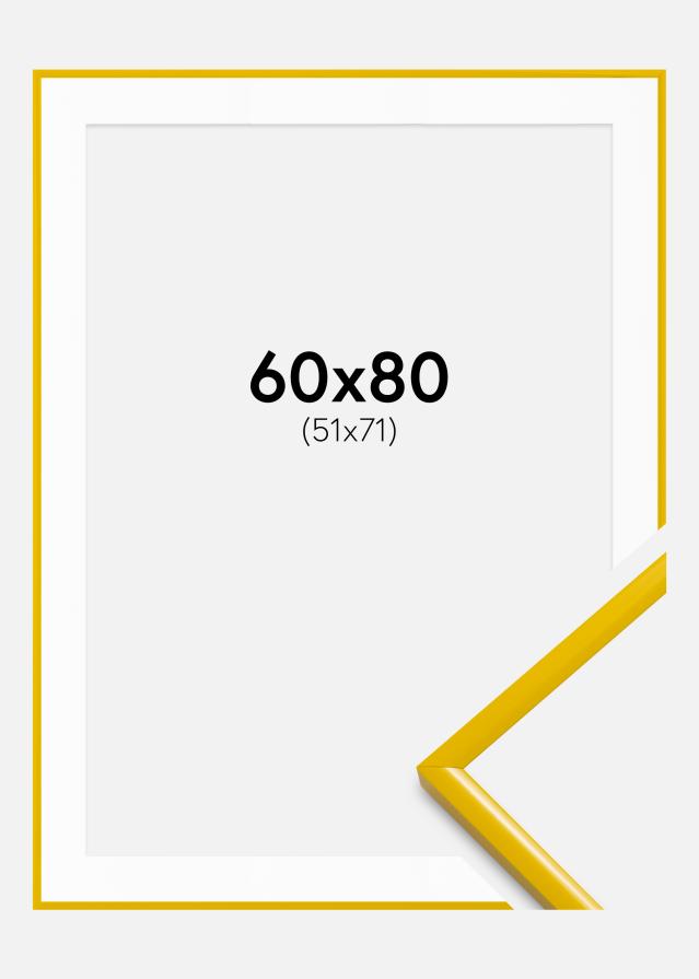 Ram med passepartou Frame New Lifestyle Yellow 60x80 cm - Mounts White 52x72 cm