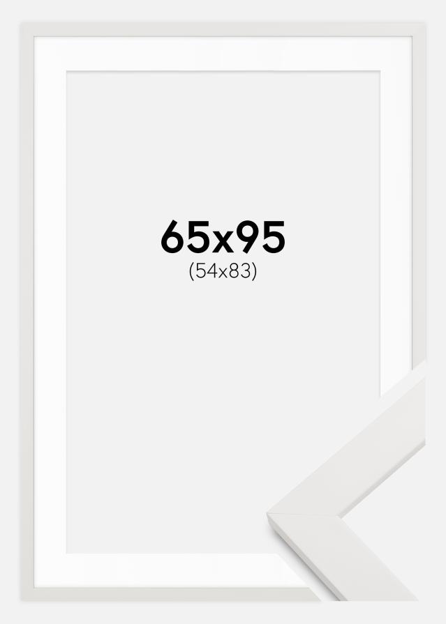 Ram med passepartou Frame White Wood 65x95 cm - Mounts White 55x84 cm