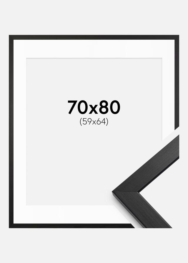 Ram med passepartou Frame Stilren Black 70x80 cm - Mounts White 60x65 cm