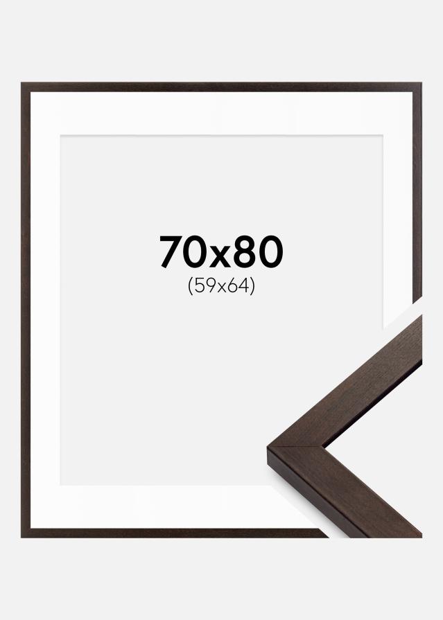 Ram med passepartou Frame Selection Walnut 70x80 cm - Mounts White 60x65 cm