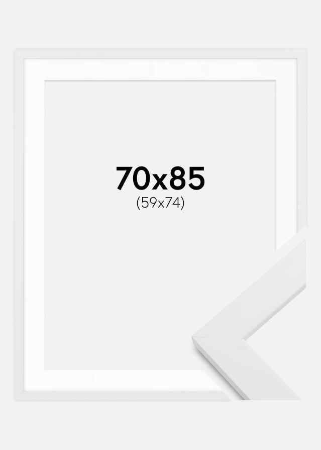Ram med passepartou Frame White Wood 70x85 cm - Mounts White 60x75 cm