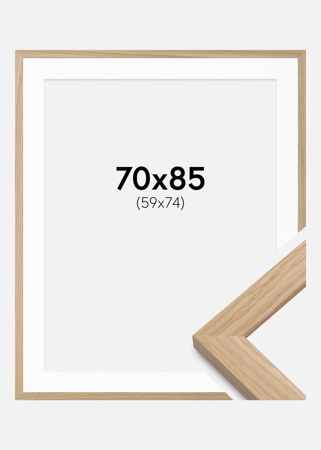 Ram med passepartou Frame Oak Wood 70x85 cm - Mounts White 60x75 cm