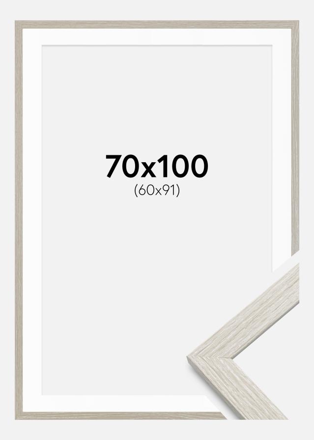 Ram med passepartou Frame Stilren Light Grey Oak 70x100 cm - Mounts White 61x92 cm