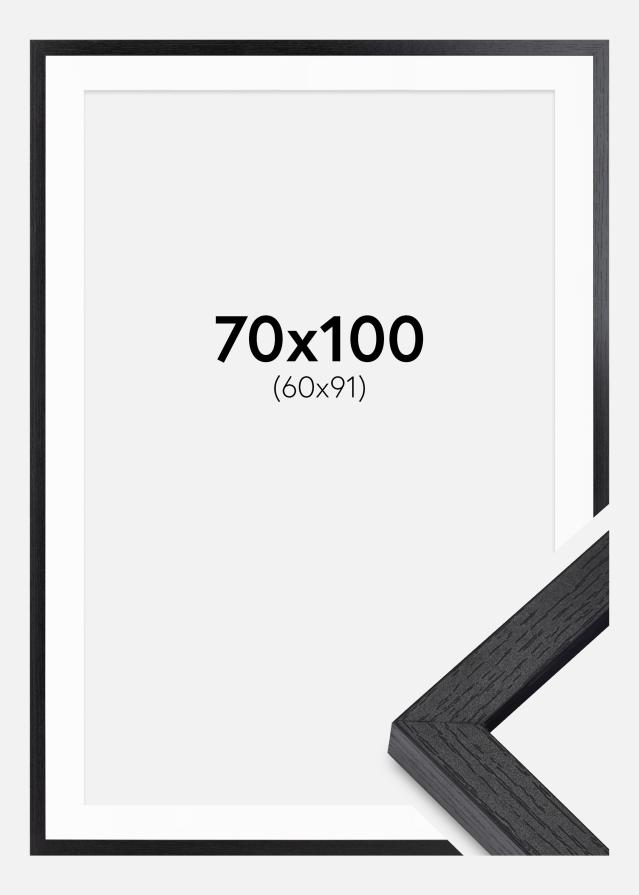 Ram med passepartou BGA Box Frame Black 70x100 cm - Mounts White 61x92 cm