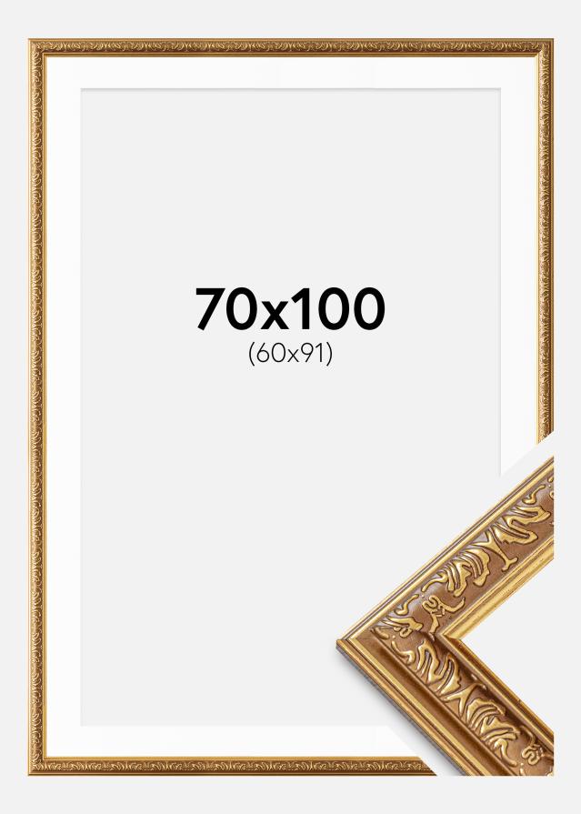 Ram med passepartou Frame Swirl Gold 70x100 cm - Mounts White 61x92 cm