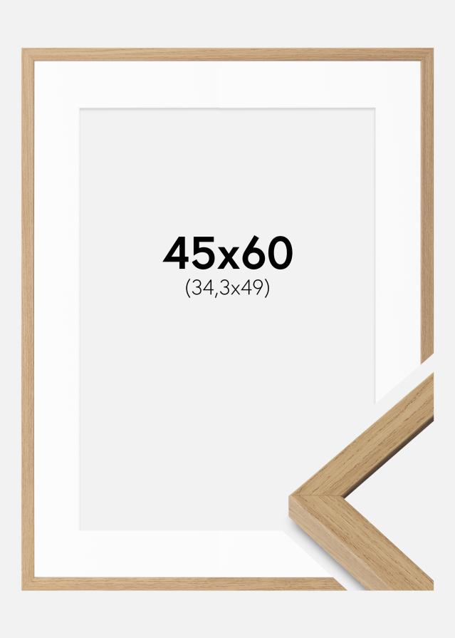 Ram med passepartou Frame Ares Natural Oak 45x60 cm - Mounts White B3 353x500 mm