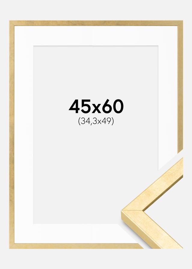 Ram med passepartou Frame Ares Gold 45x60 cm - Mounts White B3 353x500 mm