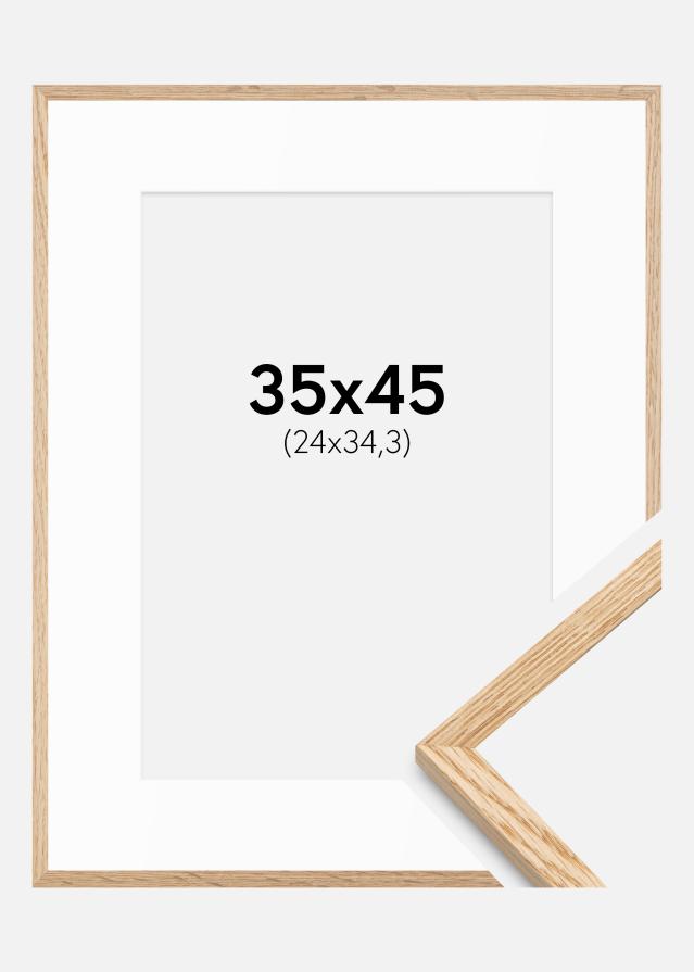 Ram med passepartou Frame Slim Oak 35x45 cm - Mounts White B4 250x353 mm
