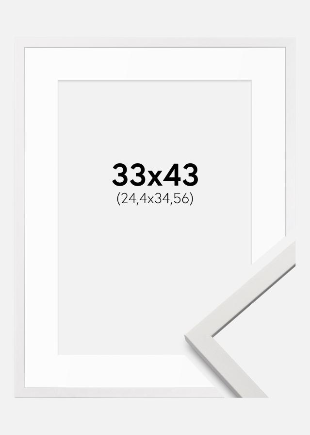 Ram med passepartou Frame Edsbyn White 33x43 cm - Mounts White 10x14 inches